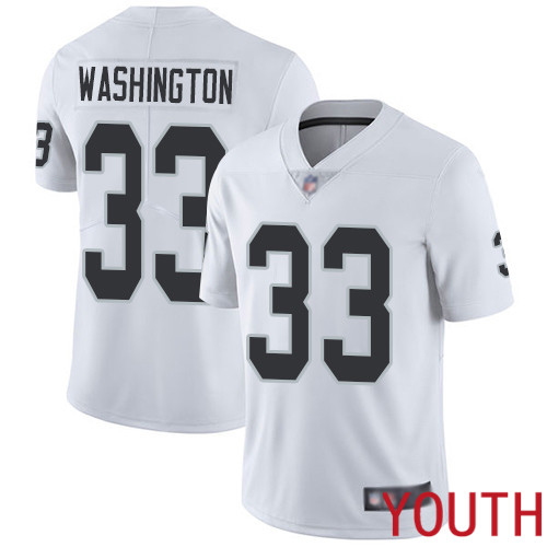 Oakland Raiders Limited White Youth DeAndre Washington Road Jersey NFL Football 33 Vapor Jersey